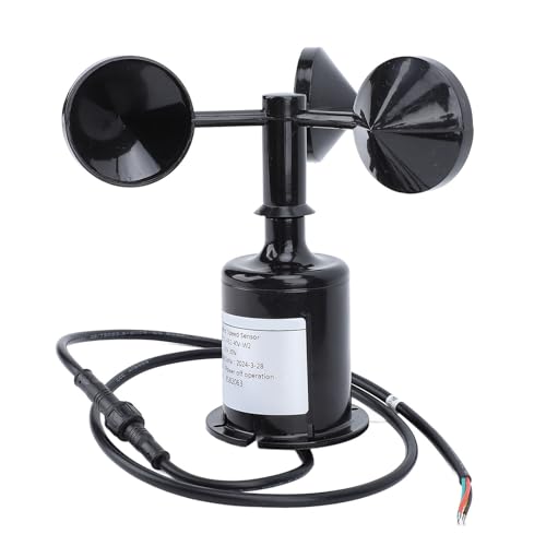 Cup Wind Speed Sensor, High Accuracy Aluminum Alloy Wind Speed Anemometer with Cable for Power Plants, Meteorological Stations, for Harsh Environment