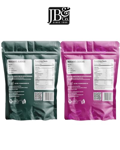 Image of JB&CO Premium Dry Fruits Combo | Elite Almonds & Cashews | Fresh Crunchy Badam Kaju | Healthy Daily Snack | Rich in Protein & Energy 1kg (250gx4)