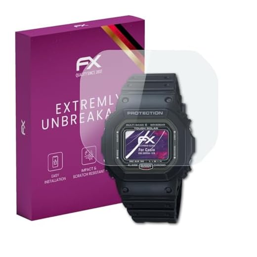 atFoliX Lámina Protectora de plástico Cristal Compatible con Casio GW-5000U-1ER Película Vidrio, 9H Hybrid-Glass FX Protector Pantalla Vidrio Templado de plástico