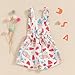 Adobabirl Toddler Baby 4th of July Outfit Girl Boy American Flag Overall Shorts Suspender Denim Jumpsuit with Pocket (US, Age, 4 Years, 5 Years, Ice Cream Beige)