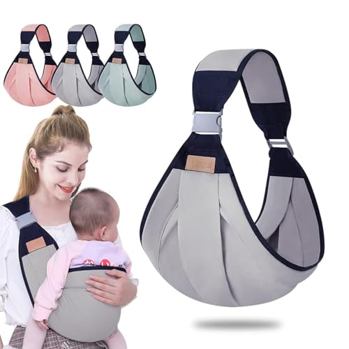 Generic TBUZ Tyuodna Portabebés Ajustable con Correas de Hombro Gruesas para Bebés de 0 a 36 Meses, Gris