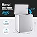 Chest Freezer 5.0 Cu.Ft Small Deep Freezer White Top Door Mini Freezer with Removable Basket, Low Noise, 7 Adjustable Temperature and Energy Saving Perfect for Home Garage Basement Dorm or Apartment