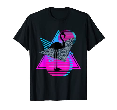 vaporwave estética FLAMINGO 80s niño retro triángulo Kawaii Camiseta