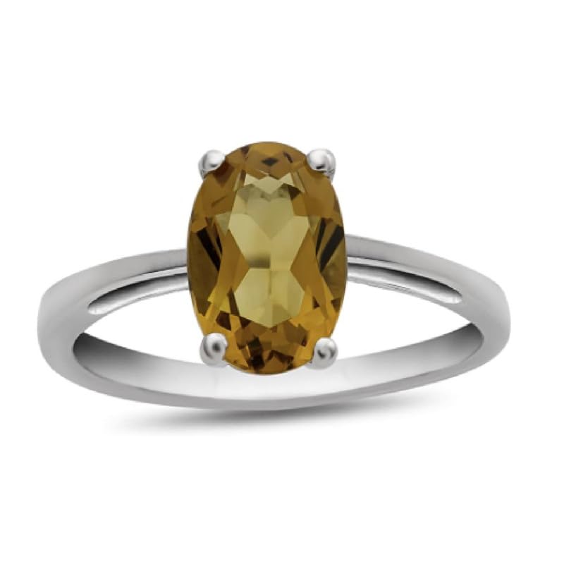 Bague de mariage citrine naturelle ovale 1 Ctw en argent massif d'exception