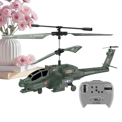 Generico Helicóptero RC - Avión realista de ABS de 8,5 pulgadas con luz y sonido | Juguete teledirigido recargable para niños, niñas, adolescentes, familia, juegos al aire libre y regalos