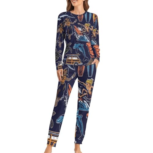 Pyjama femme Requin Tortue : fini les nuits froides avec ce t-shirt manches longues