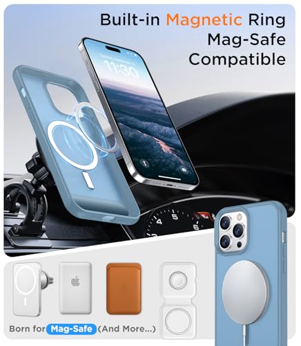 Image of Magnetic Compatible with iPhone 14 Pro Case, [Built-in Invisible Kickstand][Compatible with MagSafe] [Military Grade Shockproof] Slim Translucent Matte Phone Case for iPhone 14 Pro 6.1 inch