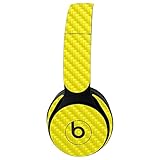 MightySkins Carbon Fiber Skin for Beats Solo Pro Wireless Headphones - Solid Yellow | Protective, Durable Textured Carbon Fiber Finish | Easy to Apply, Remove, and Change Styles | Made in The USA