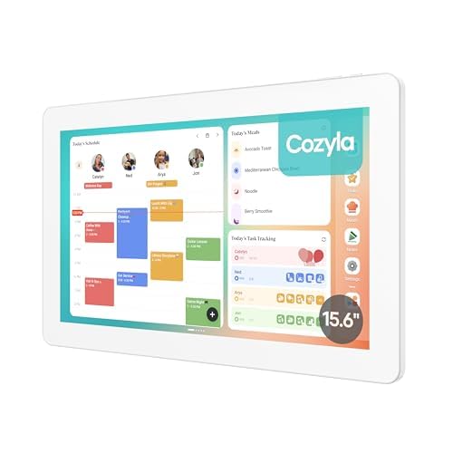 Cozyla Digital Calendar+ 2: 15.6'' Wall Planner Touch Screen Chore Chart Customize Dashboard Smart Electronic Calendar for Family Schedules Meal Plann