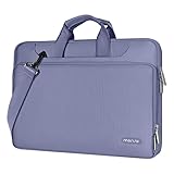 MOSISO 360 Protective Laptop Shoulder Bag Compatible with MacBook Pro 16 inch 2021 2022 M1 A2485/2019-2020 A2141/Pro 15 A1398, 15-15.6 inch Notebook, Matching Color Sleeve with Belt, Lavender Gray