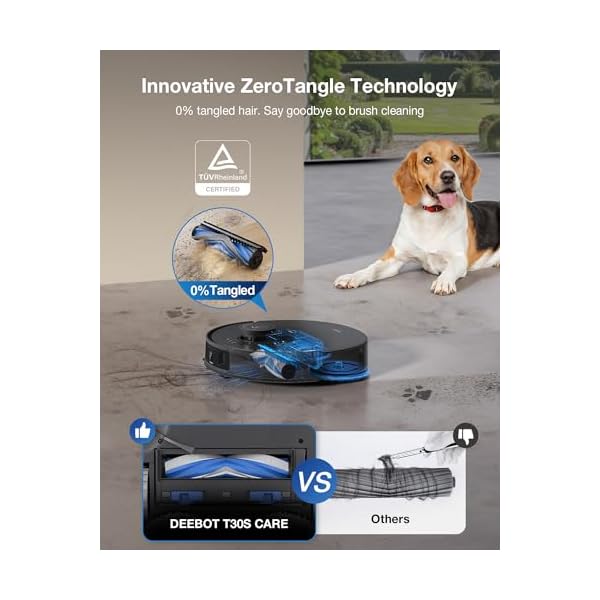   ECOVACS-DEEBOT-T30S-Care-Robot-Vacuum-and-Mop-11000Pa-ZeroTangle-Technology-TruEdge-Adaptive-Edge-Mopping-Hot-Water-Mop-Washing-Self-Emptying-Self-Refilling-Auto-Mop-Lifting-Obstacle-Avoidance