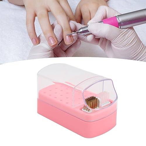 TARSHYRY 30 Holes Nail Drill Bit Holder Washing Brush Case,Dustproof Nail Art Drill Bits Stand Display Storage Box - Image 2