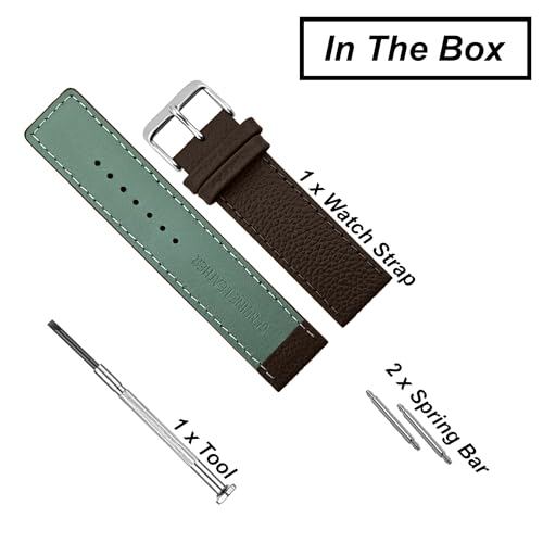 Image of DBLACK ''ZOLO'' Premium Leather Watch Strap, Pebble Pattern Design Watch Belt / / For 20mm, 22mm, or 24mm Boxy Finish Watch Band (Choose Your Size & Color)