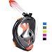 Ranersports 180° GoPro Compatible Full face Snorkel mask with Large Viewing Area,See More Water World Than Traditional Snorkeling Masks (Panoramic Black/Orange, Large/Extra Large)