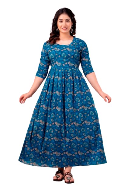 Women's Cotton Printed Maternity Feeding Kurti with Zipper Maternity Gown for Women Feeding Dress-image-47