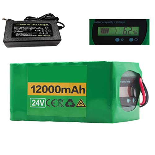 Jieoto 24V 12Ah EBike Lithium Battery with BMS and 25.2V 2A Charger