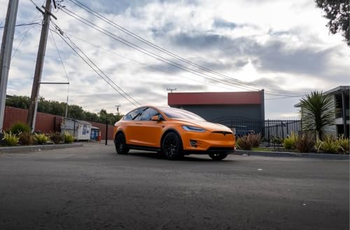 Image of HOME13 Attrective Orange Matte Vinyl Car & Bike Wrap Sheet Sticker and Decal Roll Film & Auto Car Vehicle Motocycle Air Release Bubble Free Self Adhesive (24 x 360, Matte Orange Wrap)