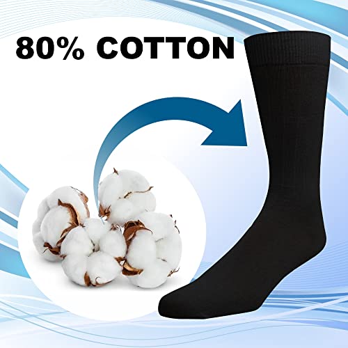 EMEM Apparel Women's Soft Ribbed Cotton Knit Classic Crew Dress Socks 5-Pack2