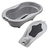  Rotho 2er Set TOP Badewanne Stone Grey mit Wanneneinsatz 20001-0286 + 20503-0286