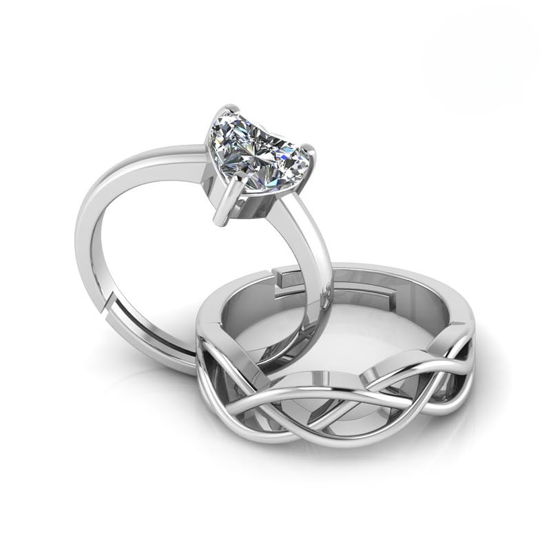 Miss Highness 925 Pure Silver Couple Rings | Promise Rings for Men and Women | Newly Married Couple Gifts |With Certificate of Authenticity and 925 Stamp (Design-02) (B0CRZ6STWB) Amazon Price History, Amazon Price Tracker