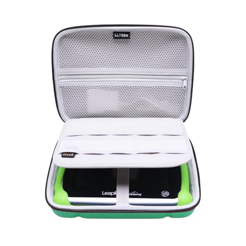 L LTGEM Étui rigide en EVA pour tablette d'apprentissage Leapfrog LeapPad Academy - Pour voyage - Vert