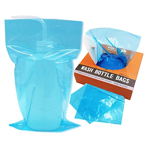 Gakonp Wash Bottle Bags 250pcs Tattoo Wash Bottle Covers Blue Squeeze Bottles Sleeves Bag Cleaning Tattoo Bottles Bags for Tattoos Supplies Tattoos Kits