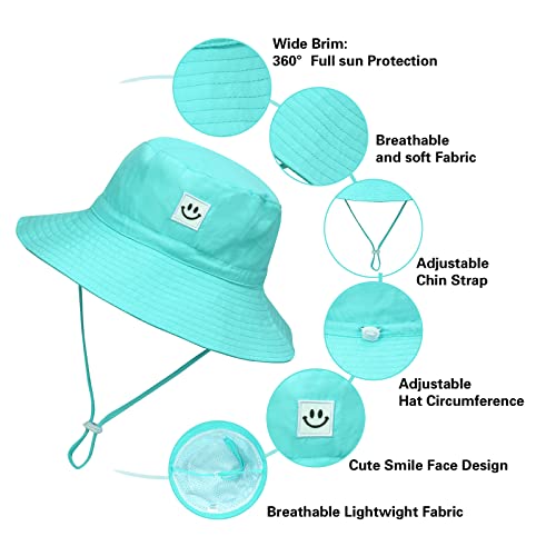 MaxNova Baby Sun Hat Smile Face UPF 50+ Toddler Bucket Hat for Boys Girls 0-7 Years4