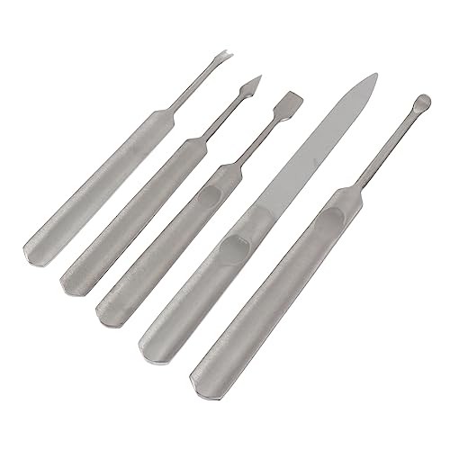 Healeved 5pcs Stainless Steel Dead Skin Forks Nail Art Supplies Manicure Pedicure Tools Simple Design Easy to Cle
