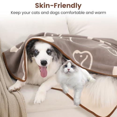 IDOGCHEW Hundedecke Wasserdicht 100x75 cm, Geeignet für Katzen & Kleine bis Mittelgroße Hunde, Hundedecke waschbar aus Sherpa Fleece, Flauschig und Weich Maschinenwaschbar - Braun