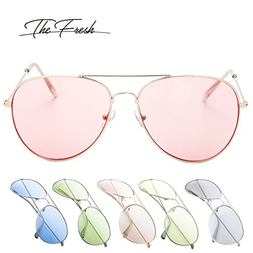 Image of The Fresh Classic Aviator Frame Light Color Lens XL Oversized Sunglasses Gift Box