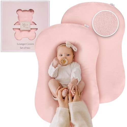 Image of Baby Lounger Cover 2-Pack – 100% Cotton Infant Lounger slipcover, Fits Snuggle Me Lounger, Machine Washable.