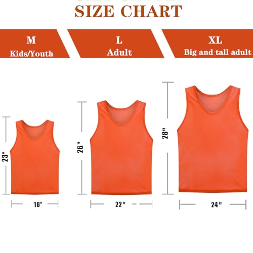 Image of Scrimmage Vests Pinnies Team Practice Jerseys for Kids,Youth and Adult Sports Soccer,Football,Basketball(12 Pack)