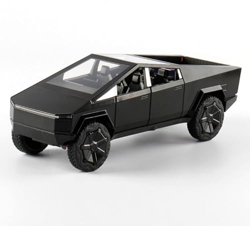 Image of 1:24 Scale Big Tesla Cybertruck Model Diecast Metal Pullback Toy Car With Openable Doors & Light, Music Boys Car For Kids Best Toys Gifts Toys For Kids (Balck), Multicolor