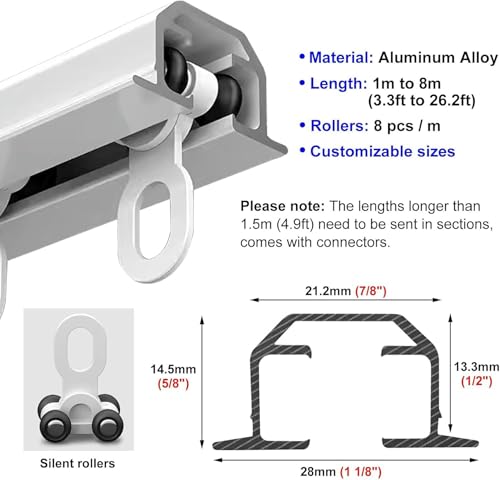 Sistema de rieles de cortina ocultos para separar ambientes modernos 5