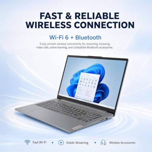 Image of Lenovo IdeaPad Slim 3i 15.6 inch FHD Ready-to-Use Laptop with Microsoft 365 | 8GB DDR5 RAM | 128GB SSD + 500GB External | WiFi 6 | Dolby Audio | HDMI & SD Card Reader | Win 11 | Portable for Work & Study