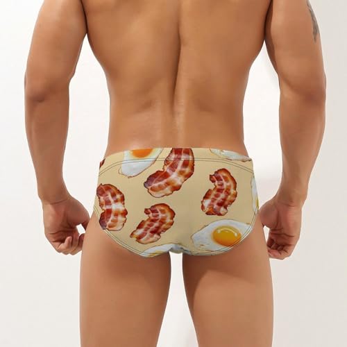 Bacon and Eggs Mens Swim Briefs Quick Dry Swimming Trunks Training Swimsuit Low Rise Swimwear2
