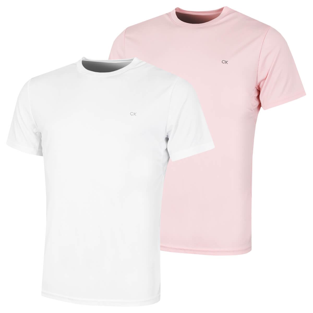 Calvin Klein Men's White/Air Pink 2 Pack Tech T-Shirt - M