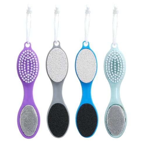 HO2NLE Spazzola per La Cura dei Piedi Lima in Pomice con Manico per Esfoliare La Pelle Morta,Lima per Piedi,Pietra Pomice Naturale,Lima per Pedicure,Lima Multiuso per La Cura dei Piedi 4 in 1