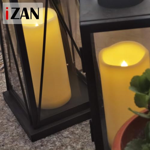 Image of iZAN 1 Pack Waterproof Outdoor Flameless Candle with Timer 3 inch x 7 inch Battery Operated Electric LED Pillar Candle for Gift Home Decor Party Wedding Supplies Garden Halloween Christmas Decoration