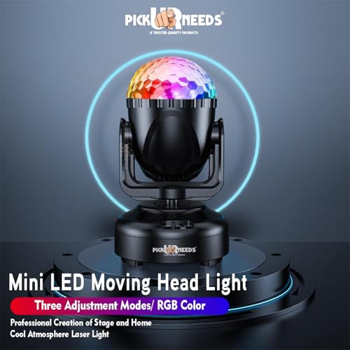 Image of Pick Ur Needs Mini LED Moving Head Light | RGB Color Disco Party Light | Stage DJ Laser Light with 3 Adjustment Modes for Home, Wedding, Bar & Festival