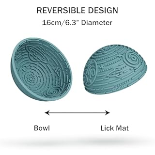 OHMO Slow Feeder Bowl Lick Mat for Dogs(Light Blue, 6.3") Interactive Soft Silicone w/Wobbly & Stable Galaxy Design, Reduces Pet Boredom Anxiety, Easy Clean