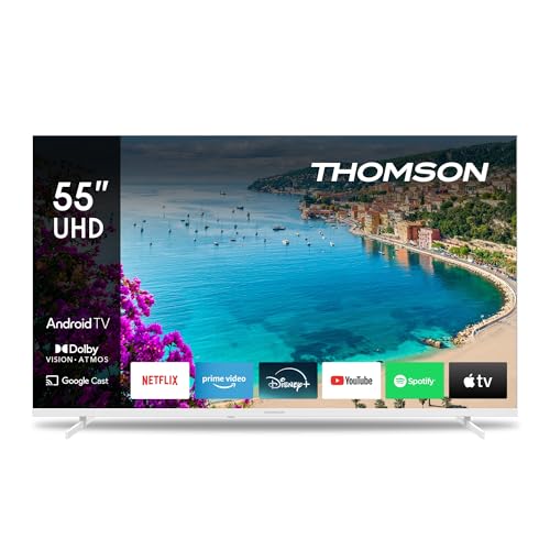 THOMSON 55 Pouces (139 cm) UHD TV Smart Android TV (WLAN, HDR, Triple Tuner DVB-C/S2/T2, Commande...