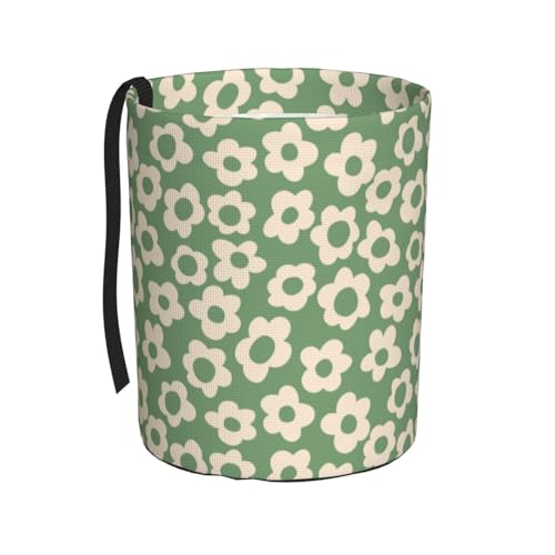 Image of Vintage Groovy Flowers Car Trash Can Collapsible Garbage Can,Hanging Trash Bag Water Proof with Suitable for Storage for Car Interiors,Home