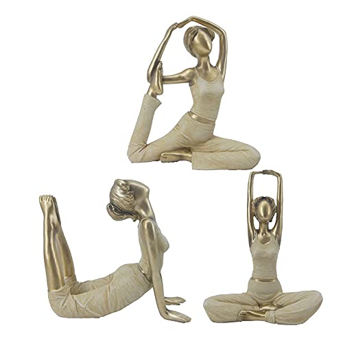 Realideas Vintage Brass Gold Yoga Figurine Meditation Yoga Statue Decorative Stretching Yoga Pose Sculpture thumb #3