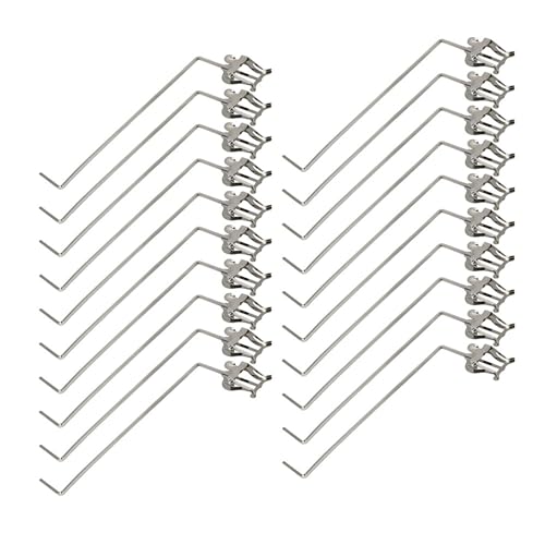 Yibuy 20PCS Silver 3/4 Vertical Keys Euphonium Marching Clamp-On Silver Music Sheet Clip