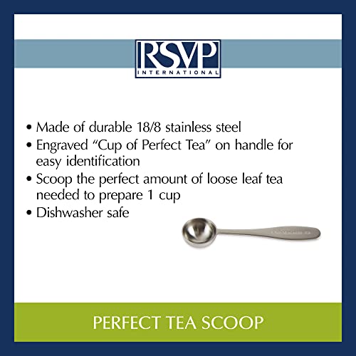 Rsvp International Endurance Kitchen Collection Measuring Tools, Dishwasher Safe, Perfect Tea Scoop, Stainless Steel #TOP4