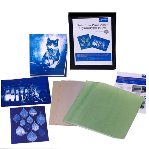 Papier cyanotype pour herbiers et ateliers créatifs en famille au jardin avec le soleil