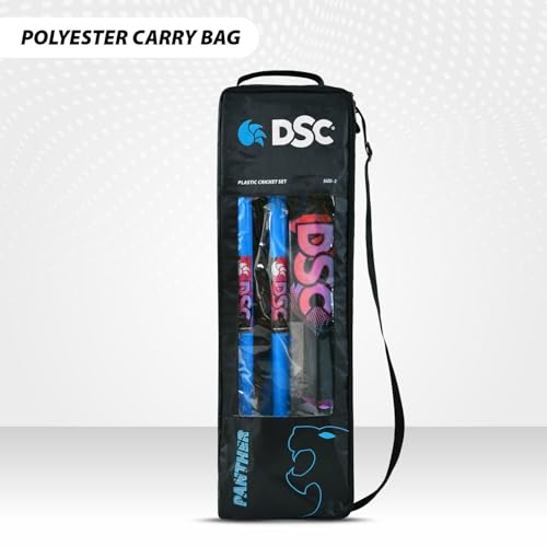 Image of DSC Panther Plastic Cricket Set - Ideal for Tennis and Gully /Turf Cricket Bat, Size - 2