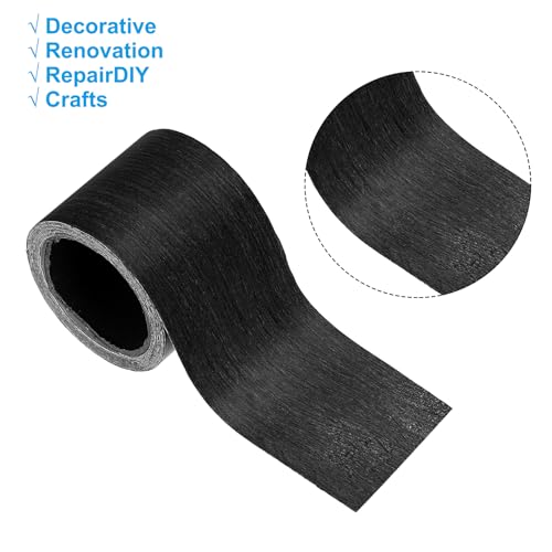 Image of PATIKIL Wood Grain Repair Tape 2in x16ft, Self Adhesive Realistic Textured Repair Tape Patch for Floor Door Table Cabinets Desk, Black Wood