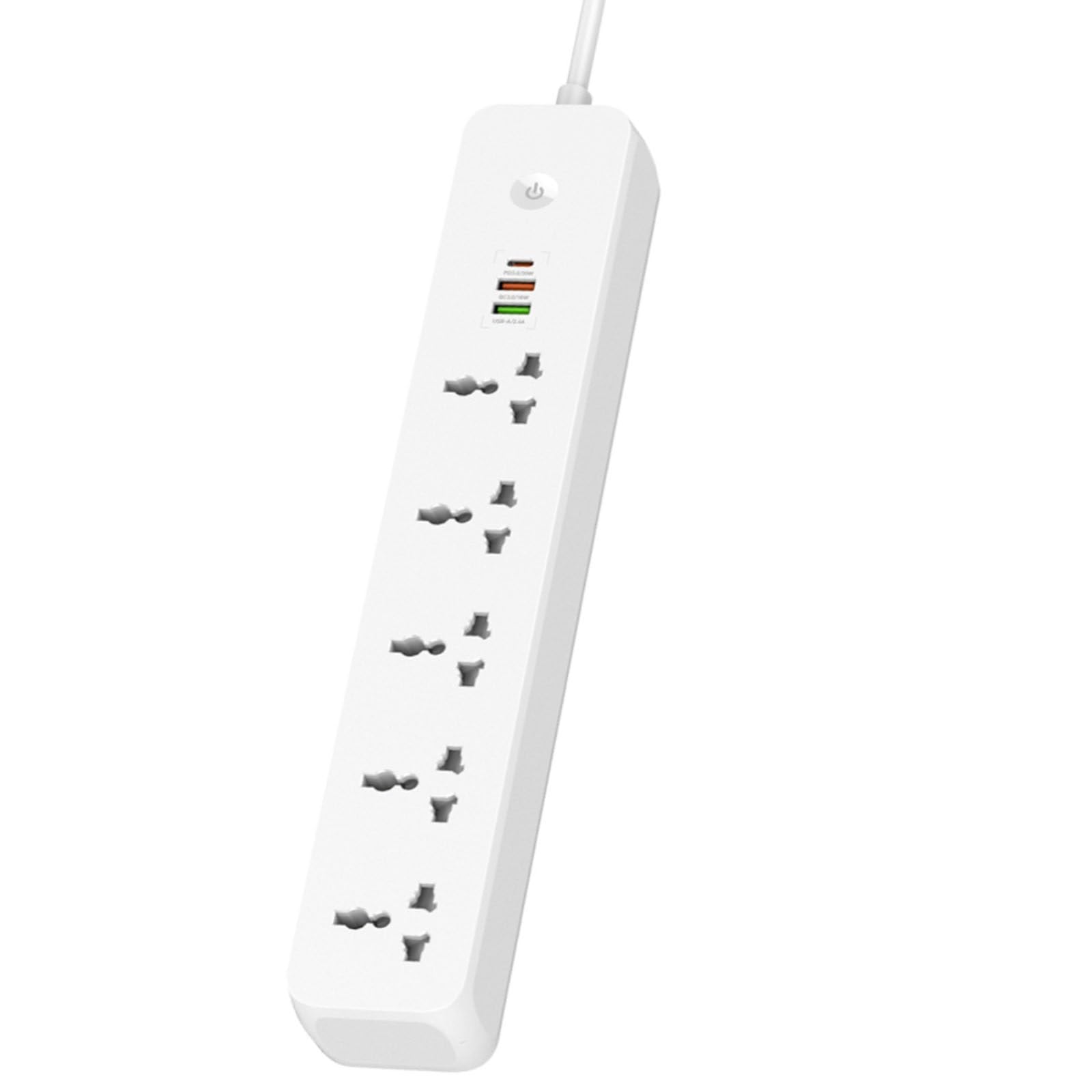 Multipresa 8 in 1 con 5 prese CA + 2 USB + 1 TypeC, protezioni multiple di sicurezza, uscita di identificazione intelligente